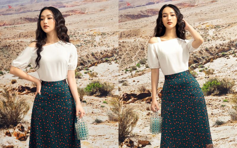 Áo hoặc đầm lệch vai