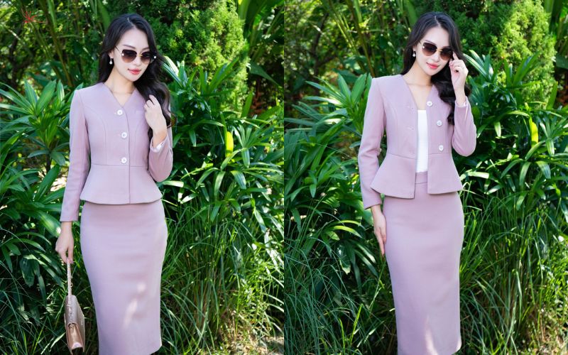 Chân váy bút chì kết hợp cùng áo peplum Chân váy bút chì kết hợp cùng áo peplum