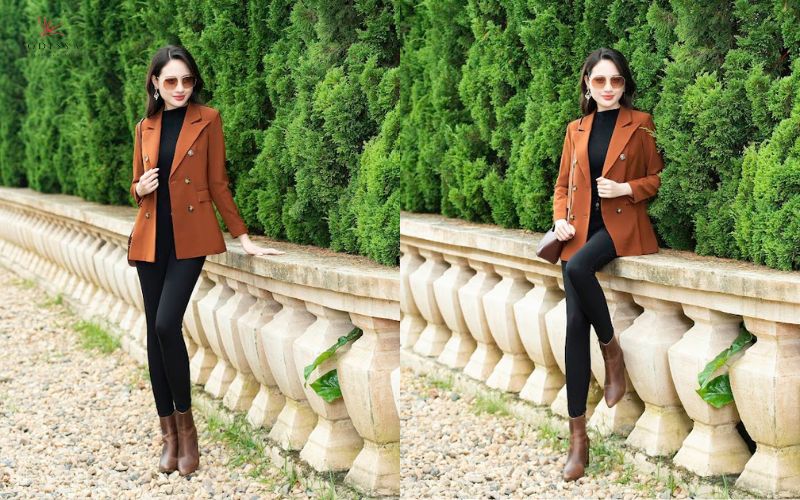 Áo blazer và quần legging 