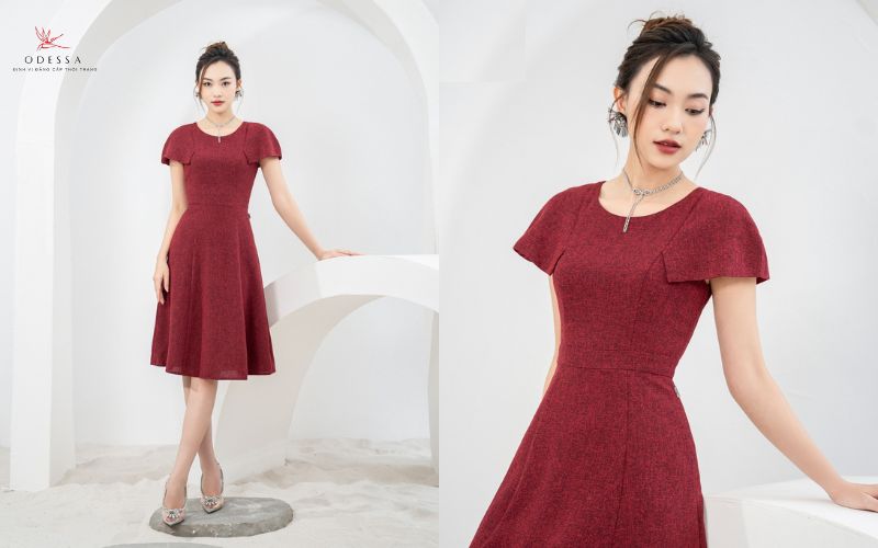 Đầm đỏ cánh tiên sang chảnh