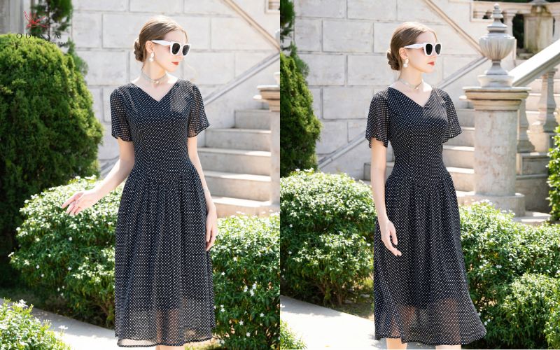 Váy voan liền thân dịu dàng