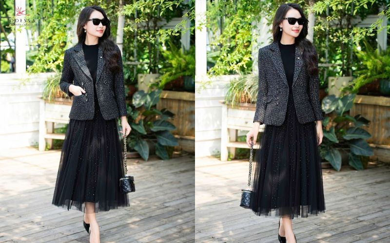 Vest màu tối – Giúp thân hình thon gọn hơn