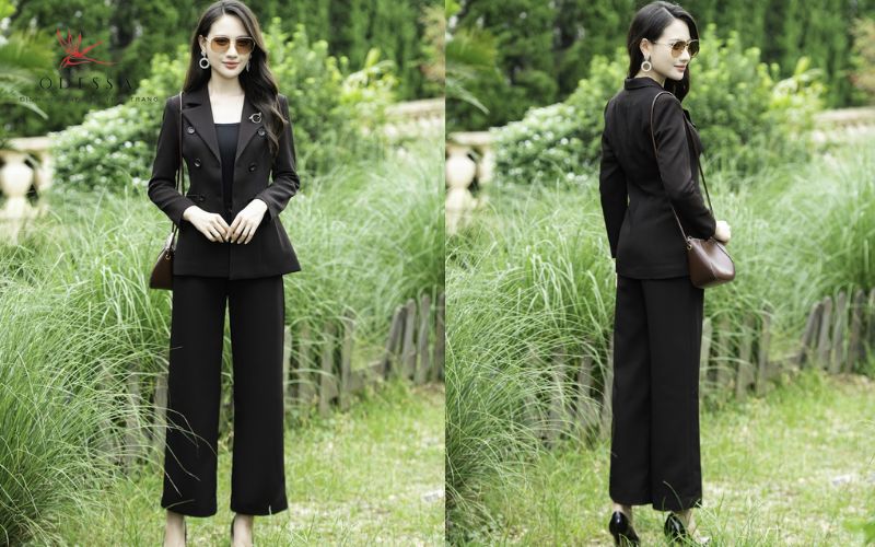 Vest và quần tây ống suông