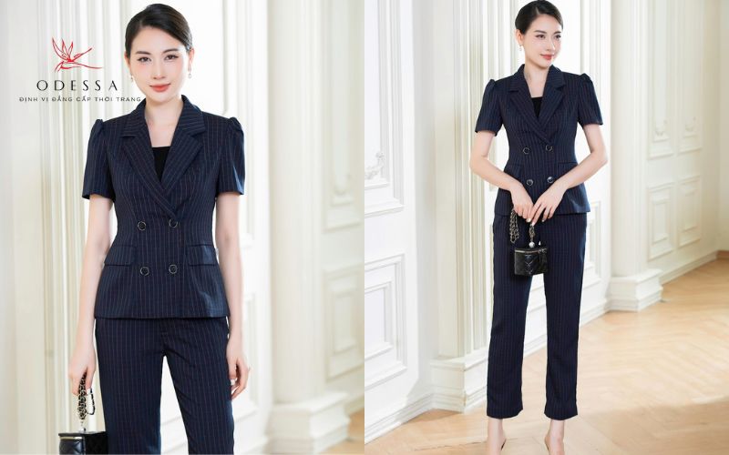 Áo blazer vintage + Quần ống suông