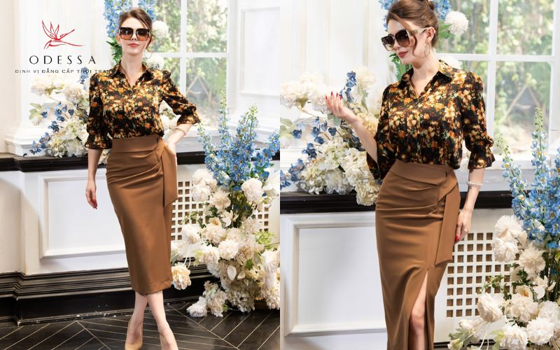 Sơ vin với váy dáng suông