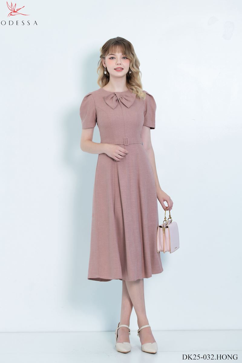 ĐẦM CỔ NƠ TAY BỒNG DK25-032