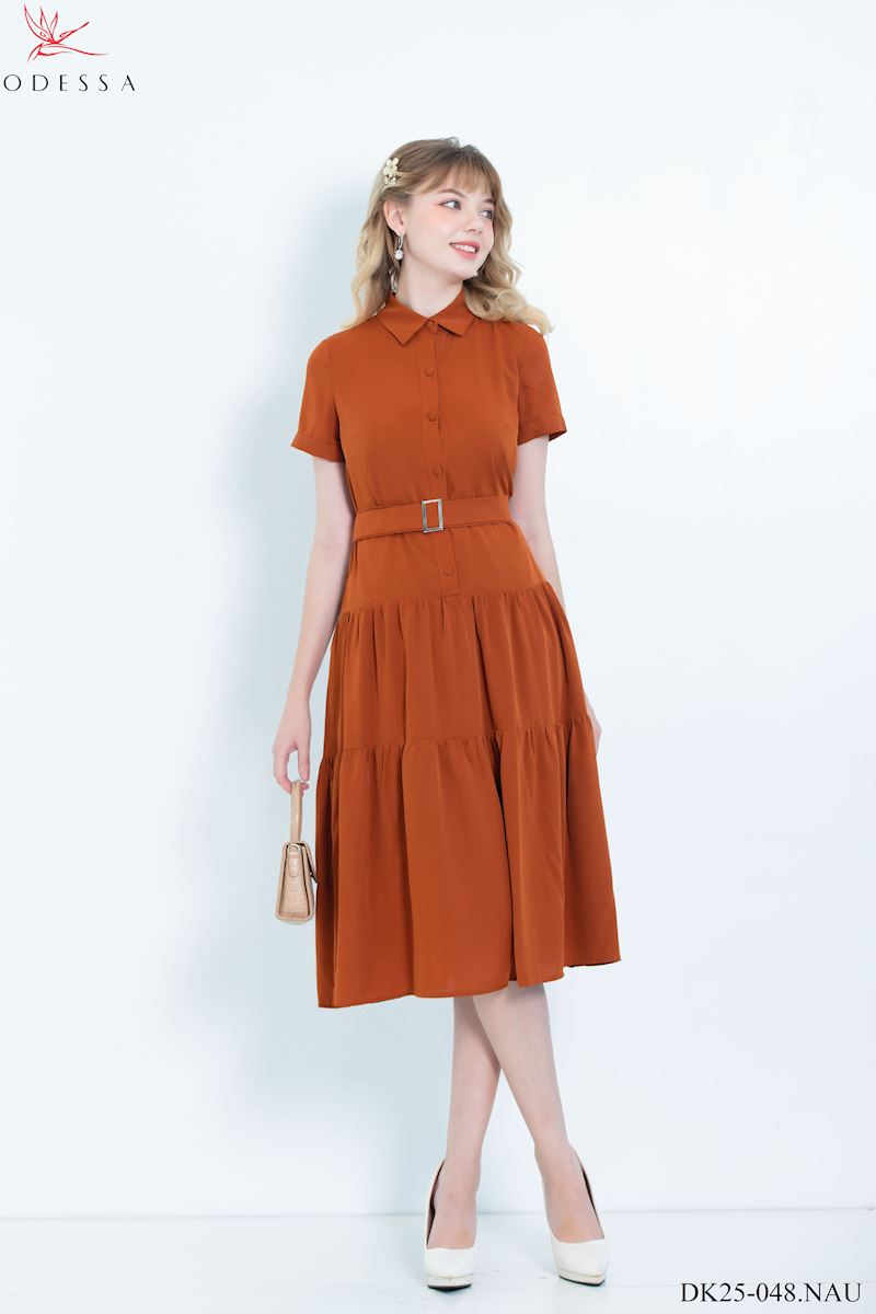 ĐẦM NỮ THANH LỊCH CỔ ĐỨC KÈM ĐAI DK25-048