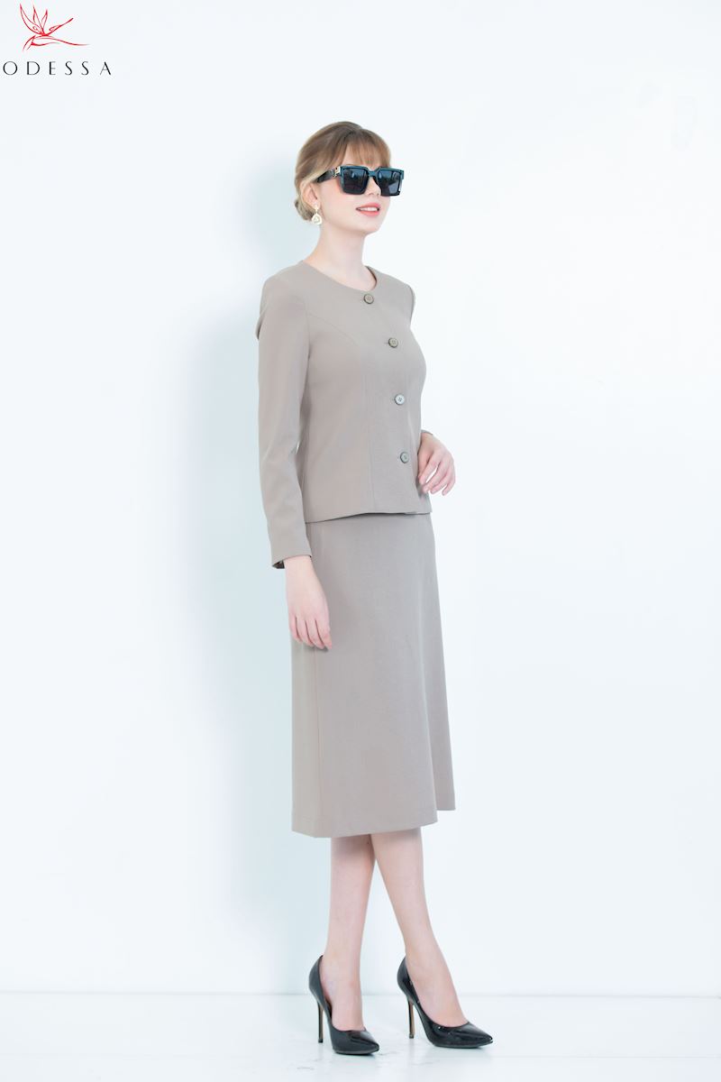 ÁO VEST CỔ TRÒN PHỐI CÚC THANH LỊCH VSB25-017