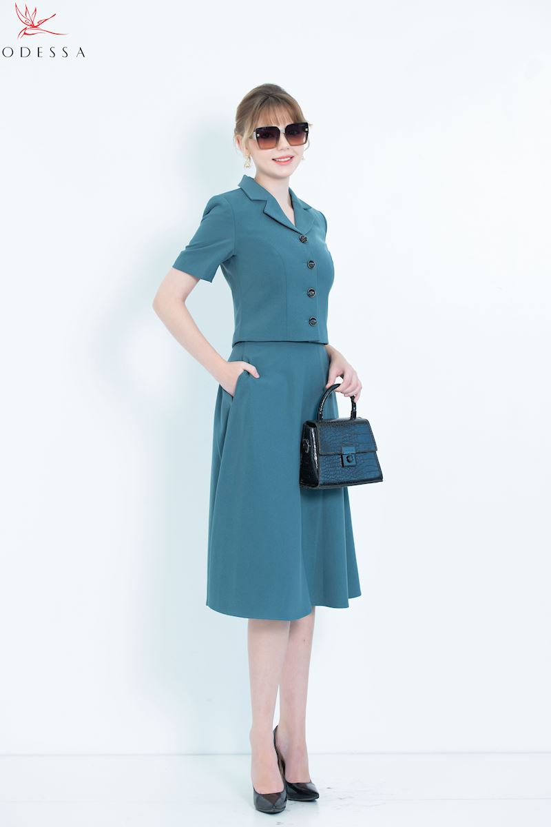 CHÂN VÁY XÒE BỘ VEST CÔNG SỞ TRẺ TRUNG JSB25-031