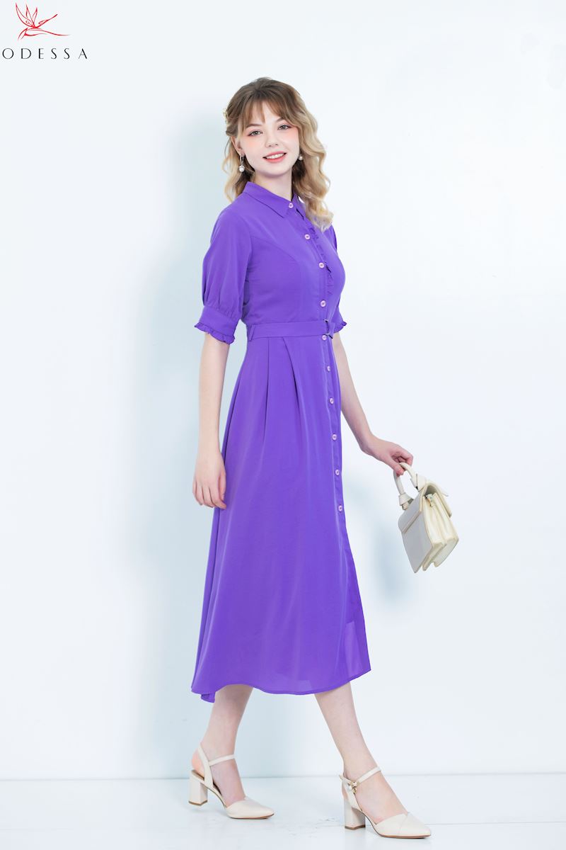 ĐẦM NỮ TAY LỠ PHỐI ĐAI DK25-059