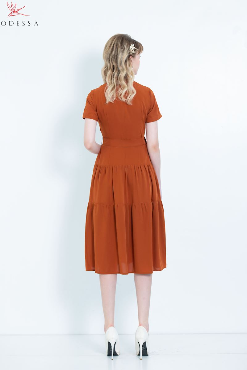 ĐẦM NỮ THANH LỊCH CỔ ĐỨC KÈM ĐAI DK25-048