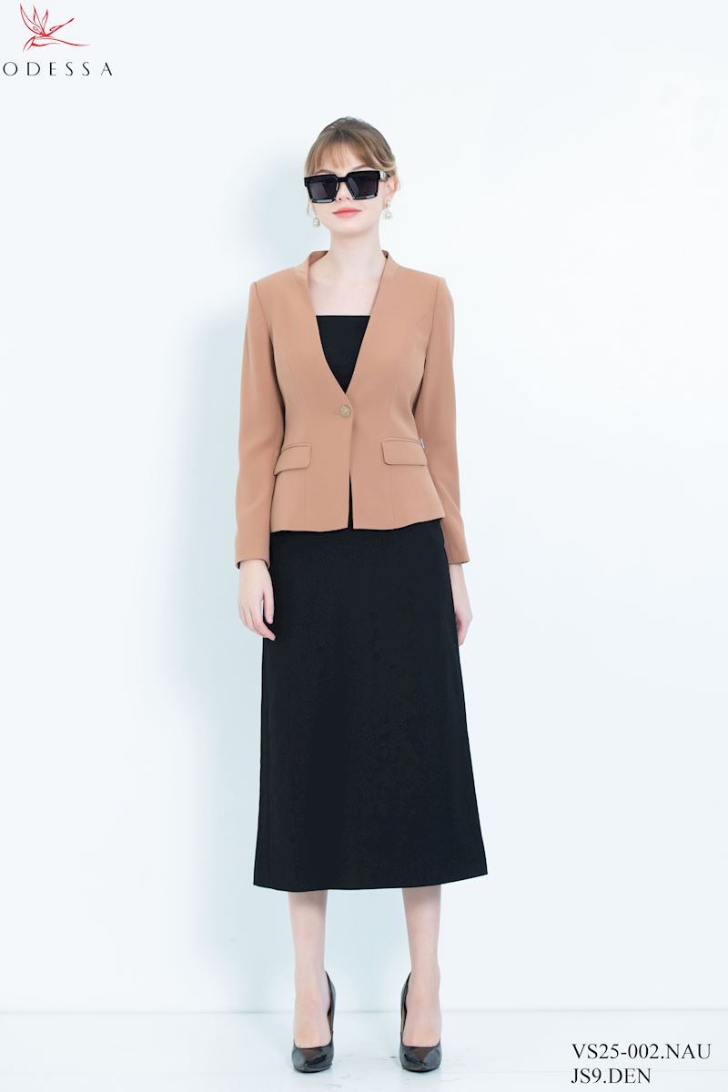 ÁO VEST NỮ CỔ TRƠN 1 NÚT THANH LỊCH VS25-002