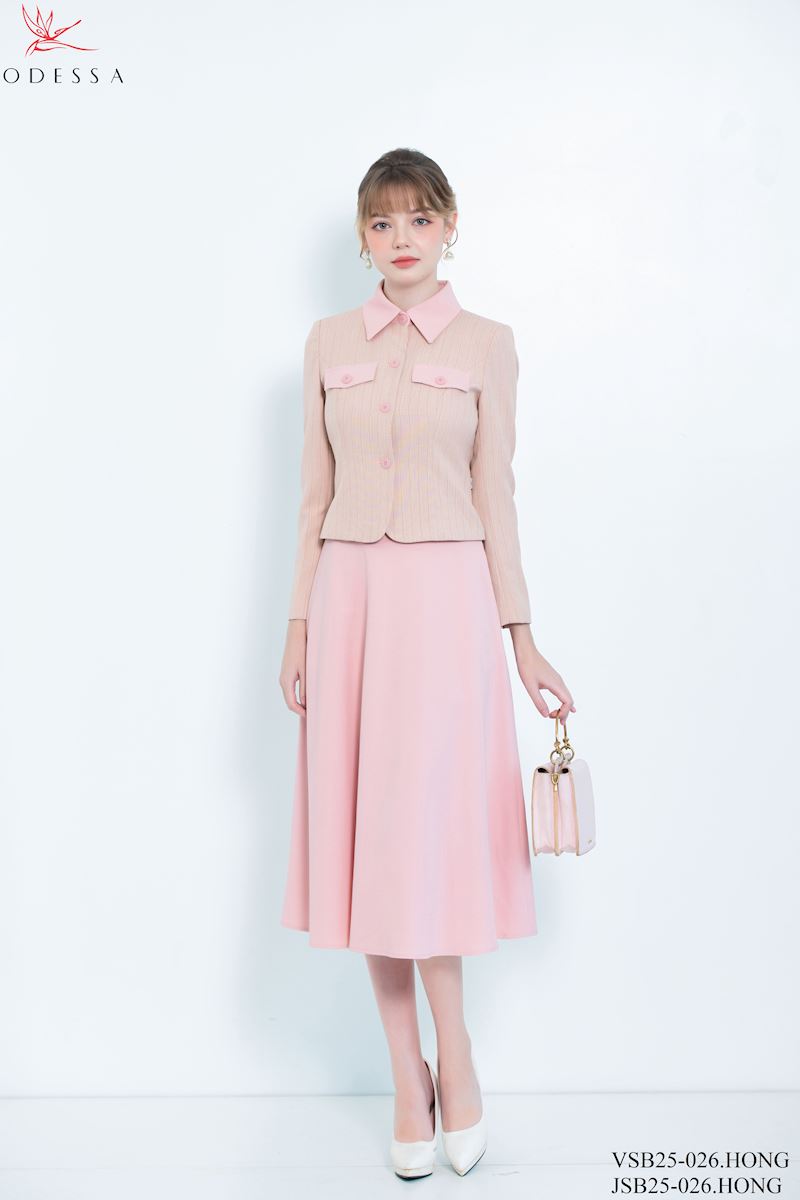 CHÂN VÁY XÒE BỘ VEST ĐIỆU ĐÀ JSB25-026