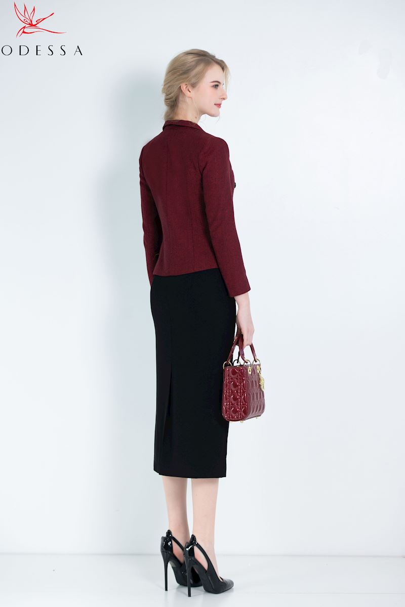 ÁO VEST CỔ VE PHỐI NÚT NĂNG ĐỘNG VS25-019