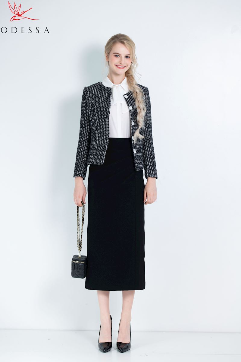 VEST DẠ CỔ TRÒN PHỐI CÚC VS25-026