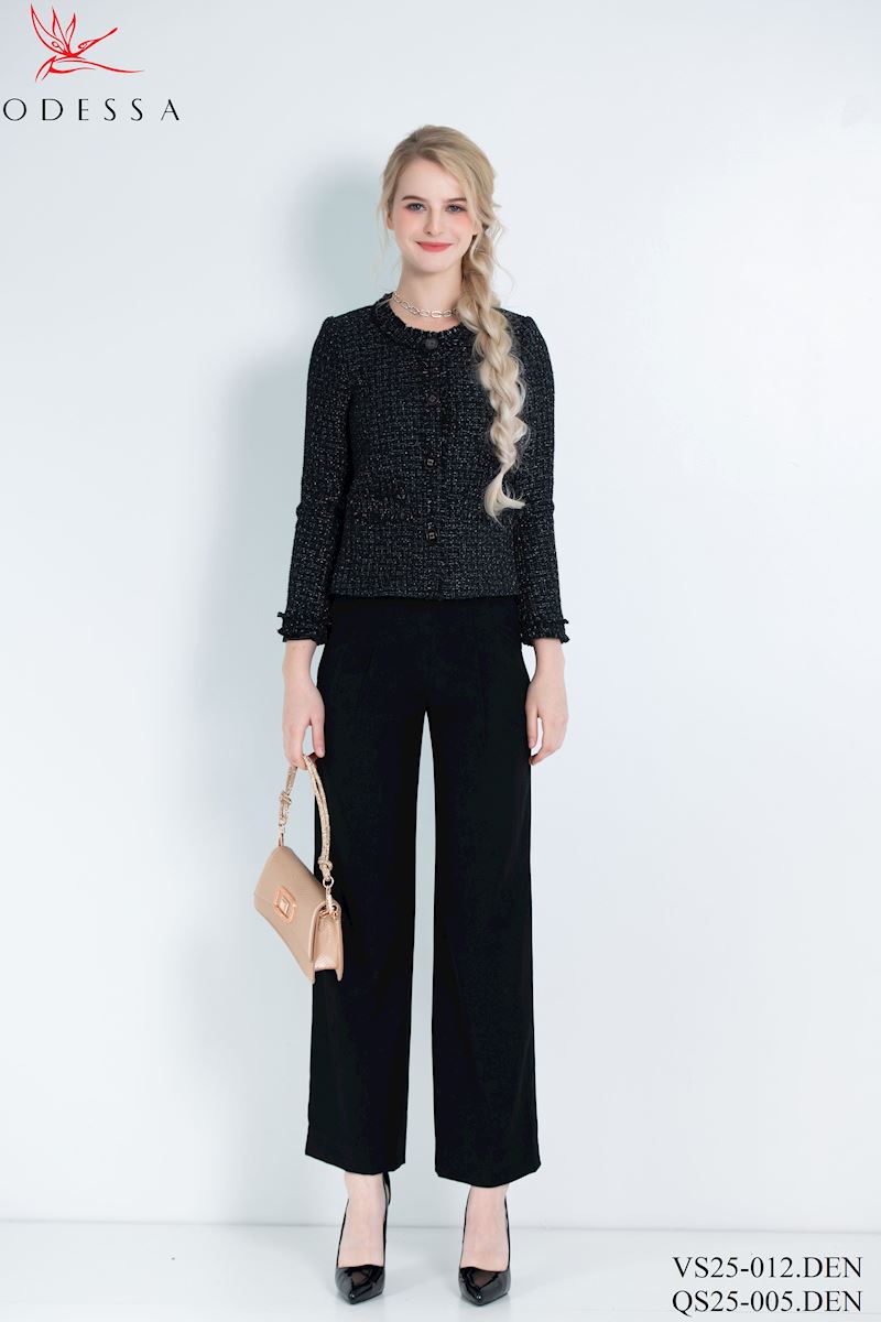 VEST DẠ CỔ TRÒN PHỐI CÚC VS25-012