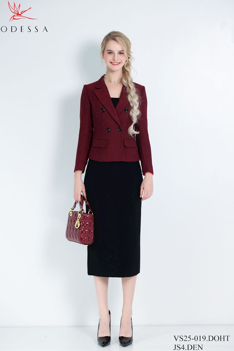 ÁO VEST CỔ VE PHỐI NÚT NĂNG ĐỘNG VS25-019